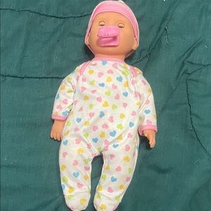 10/$10 Heart Patterned Baby Doll with Pacifier